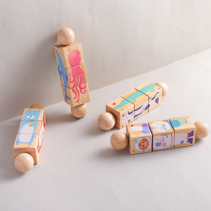 1pc Wooden Montessori Toy Hand bell Toy Baby Mobile Musical Rattle Toy Children Stroller Classic Educational Toys Kid Gifts