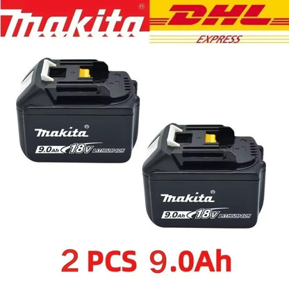 Bateria recarregável 100% original Makita 18V 5.0Ah 6.0Ah 9.0Ah, para ferramentas elétricas Makita Bateria+carregador+furadeira elétrica