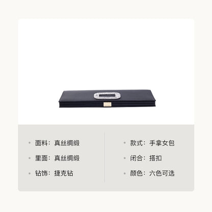 2025 Trend New Luxury Designer Clutch Bag Fashion Women's Black Silk Clutch Bag Elegant Party Wedding Handbag for Women Purse