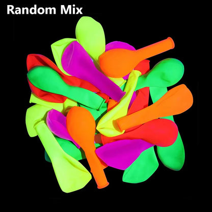 20/50Pcs Party Balloons UV Blacklight Reactive Neon Fluorescent Balloons GLOW In The Dark Balloon for Adults Wedding Halloween