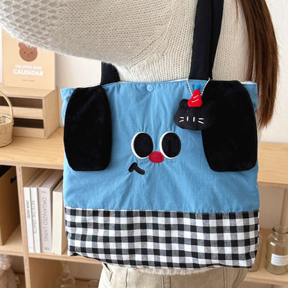Cute Cartoon Shoulder Bag Versatile Autumn And Winter Casual Outdoor Bag Large Capacity Handbag