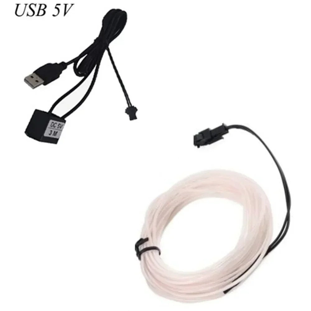 1M/3M/5M Flexible Neon Light Ball Dress Decoration Light EL Luminous Cable Party DIY Atmosphere Light Waterproof LED Strip