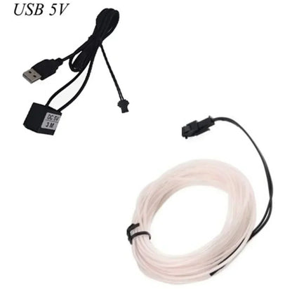 1M/3M/5M Flexible Neon Light Ball Dress Decoration Light EL Luminous Cable Party DIY Atmosphere Light Waterproof LED Strip