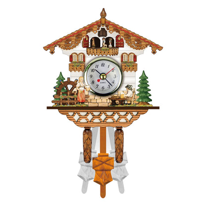 Bird Time Bell Swing Alarm Watch Imitation Wood Style With Easy-to-Read Dials Cuckoo Clock CM012