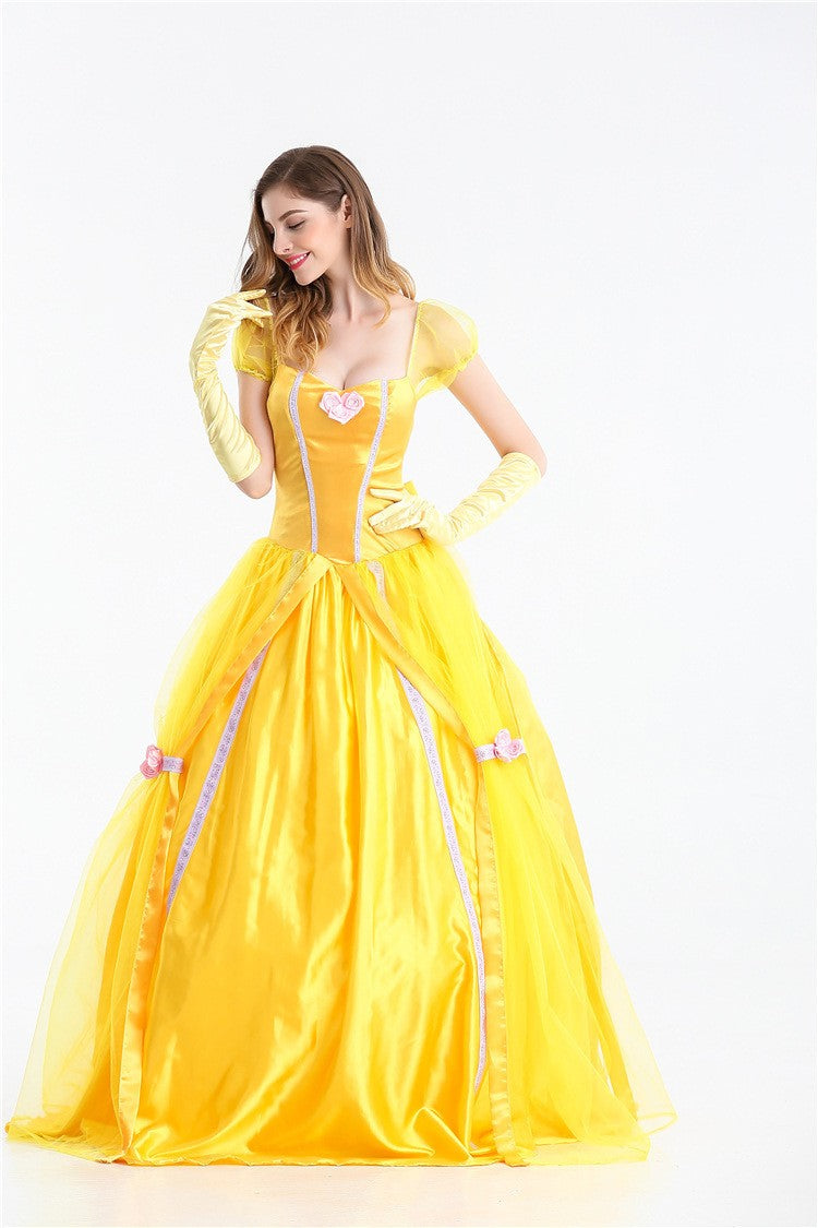 Halloween Costume Belle Princess Dress Adult Beauty and Beast Anime Belle Dress Cosplay Performance Women Birthday Gifts