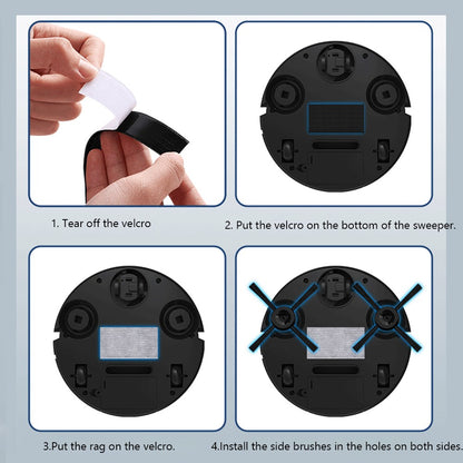 3 in 1 Sweeping Robot Rechargeable Vacuum Mop Robot Sweeping Machine Compact Cleaning Machine for Pet Hair Stubborn Dirt