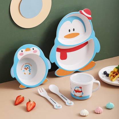 Kids Cups Set Natural Bamboo Fiber Baby Cup Toddler Water Suit Cartoon Animal Cute Creative Children Cup Daily Use Cups