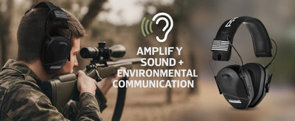 PROHEAR Youth Electronic Shooting Ear Protection Slim Fit Sound Amplification Noise Compression Earmuffs for Gun Range Hunting