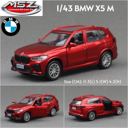 MSZ 1/43 BMW M3 M4 X6 X7 Mini Cooper SUV Carro Esportivo de Corrida Brinquedo Modelo Diecast Metal Miniatura Coleção de Fricção Presente Infantil
