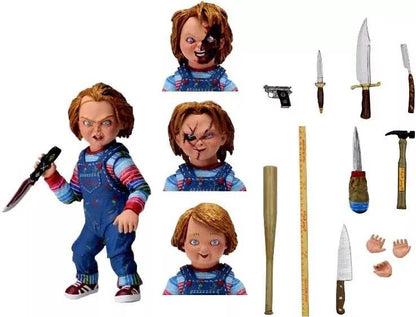 Genuine Real Original Halloween NECA GOOD GUYS CHUCKY Horror Doll PVC Figure Collectible Model Toy 10cm