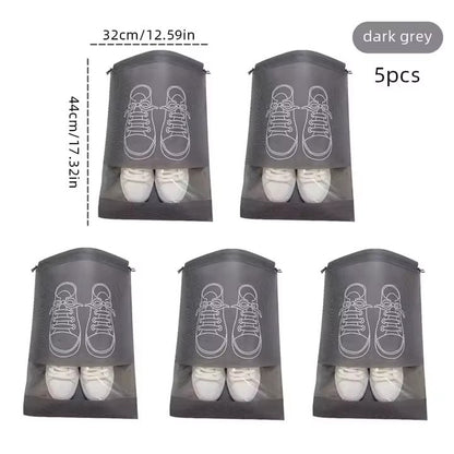 5/10pcs Non Woven Shoe Bag Storage Bag, Shoe Storage Drawstring Drawstring, Shoe Storage Bag, Dust-proof