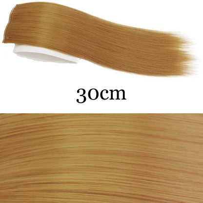 MERISI HAIR Apliques de Cabelo Sintético Liso Invisível com 2 Presilhas, Aumento de Volume, Extensões de Cabelo, Cobertura Lateral Superior