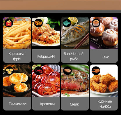 10L Multi functional Home Smart Air Fryer with Large Capacity Touch Screen Non stick Inner Perspective Without Oil Oven