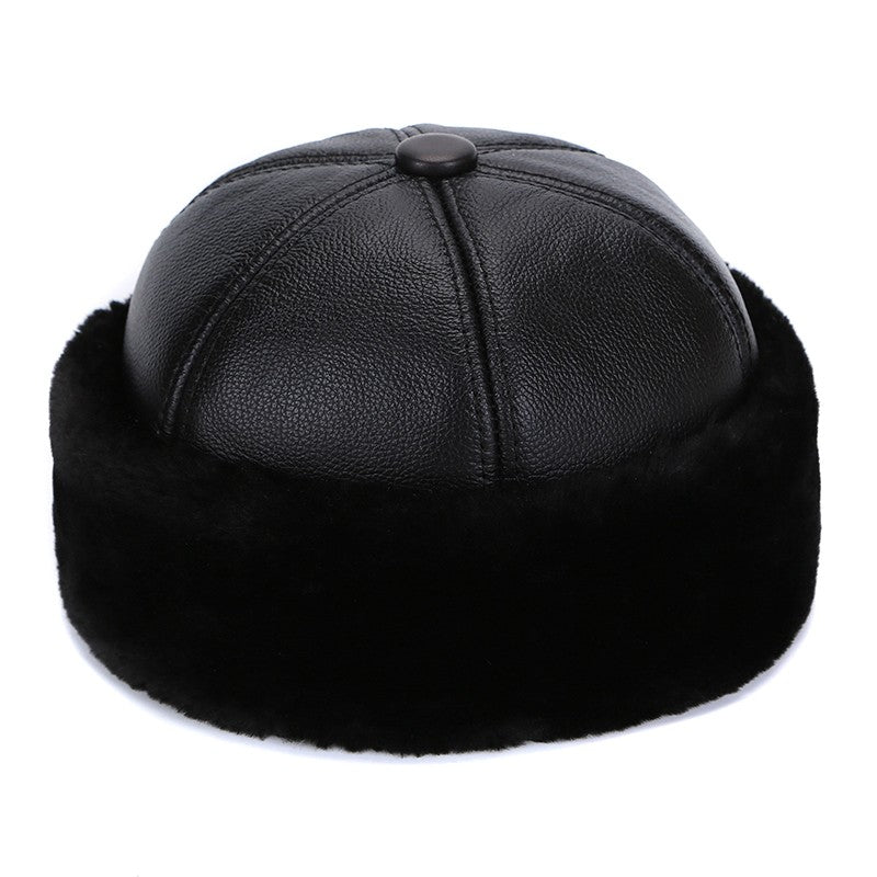 Brand New Style 2025 Retro Cowhide Bomber Hat Winter Keep Warm Caps Men Women Real Leather Cap Thick Velvet Dad Hat Leather Hat