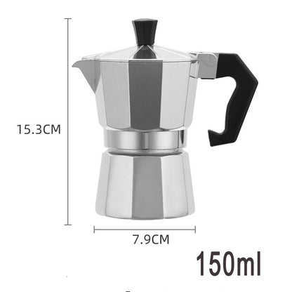 Aluminum Espresso Stovetop Perfect for Home Mocha & Tea Brewing, Elegant Design for Coffee Enthusiasts, Manual Espresso Maker