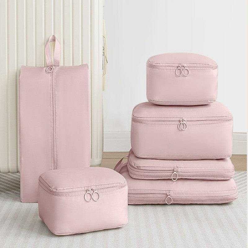 6Pcs Travel Compression Packing Cubes Bag Waterproof Handheld Clothe Separation Storage Bag Portable Suitcase Clothes Organizers