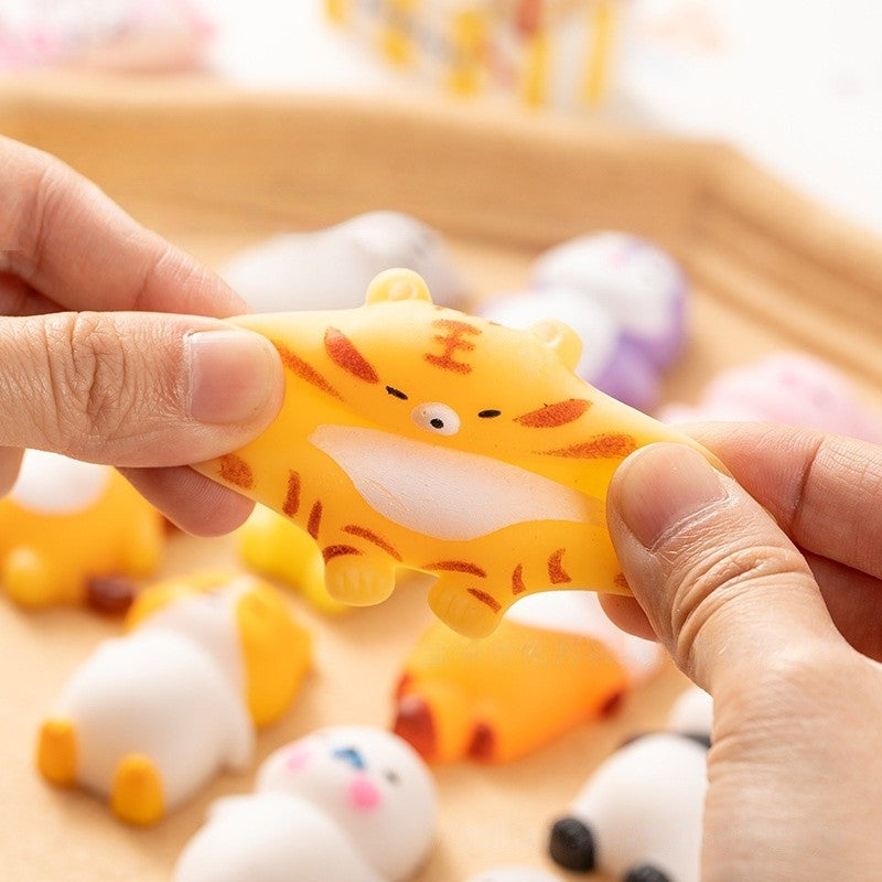 6/12/24pcs Cartoon Mini Mochi Squishy Toy Animals Stress Relief Toy for Kids Birthday Party Favor Halloween Goodie Bag Stuffer