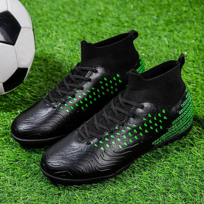 High-top Society Soccer Shoes Football Boots Men Ultra-light Kids Boy Turf Futsal Cleats Children's  Sports Training Footwear