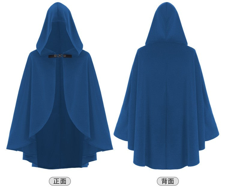 Medieval Retro Hooded Cloak Halloween Grim Reaper Wizard Cosplay Cloak Versatile Costume Accessory Cosplay Costume for Women Men