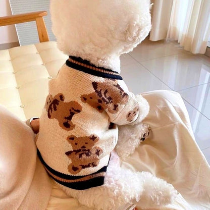 Roupas de luxo para cães, Chihuahua, suéter listrado, Bichon Frise, cachorro, gato, casaco quente, acessórios para cães e gatos, roupinhas para animais de estimação