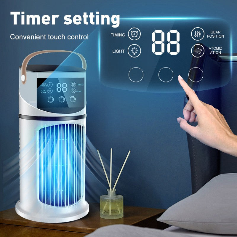 Pulverizador portátil Resfriador de ar de mesa USB Mini ar condicionado Ventilador de refrigeração de ar multifuncional temporizado Refrigerador de ar para casa e escritório
