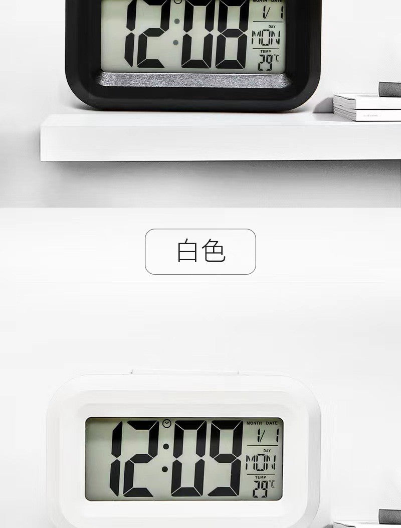 Alarm Clock Digital Clock LED Electronic With Backlight Snooze Calendar For Home Office Desktop Table Screen Display Watch