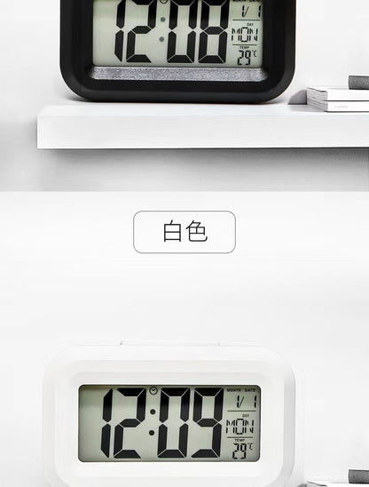 Alarm Clock Digital Clock LED Electronic With Backlight Snooze Calendar For Home Office Desktop Table Screen Display Watch