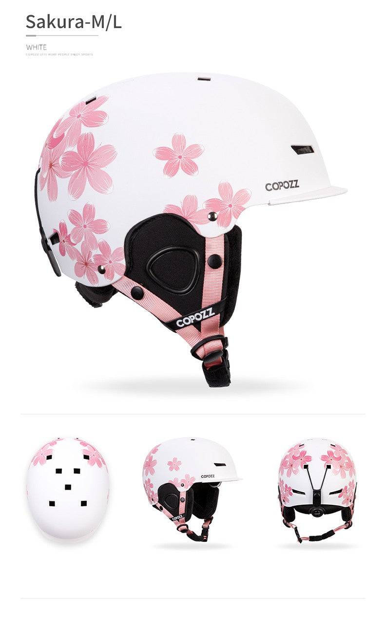 COPOZZ Novo Capacete de Esqui Unissex com Certificado, Meio-Coberto, Anti-impacto, Para Adultos e Crianças, Segurança na Neve, Capacete de Snowboard