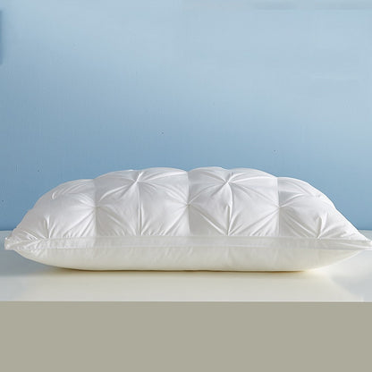 Liv-Esthete Noble White 100% Goose Down Pillow Sleep Gift Down-proof Queen King 100% Cotton White Neck Protection Bed Pillows