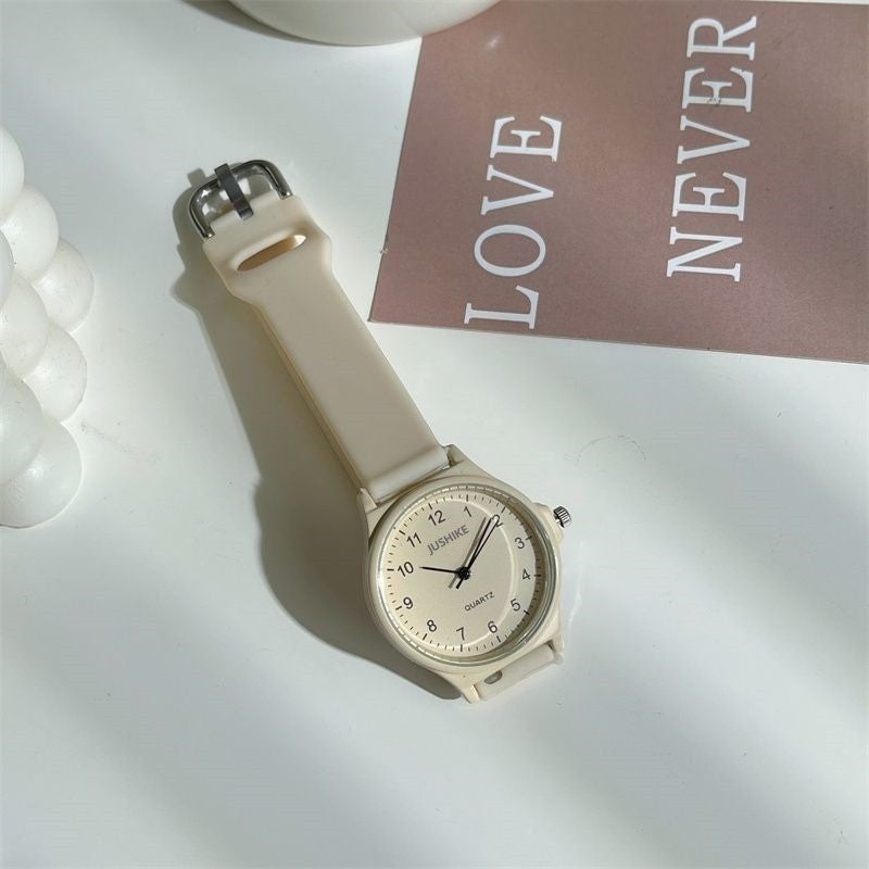 Fashion Silicone Strap Wristwatch Multi-color Student Quartz Watch Casual Adjustable Quartz Clock