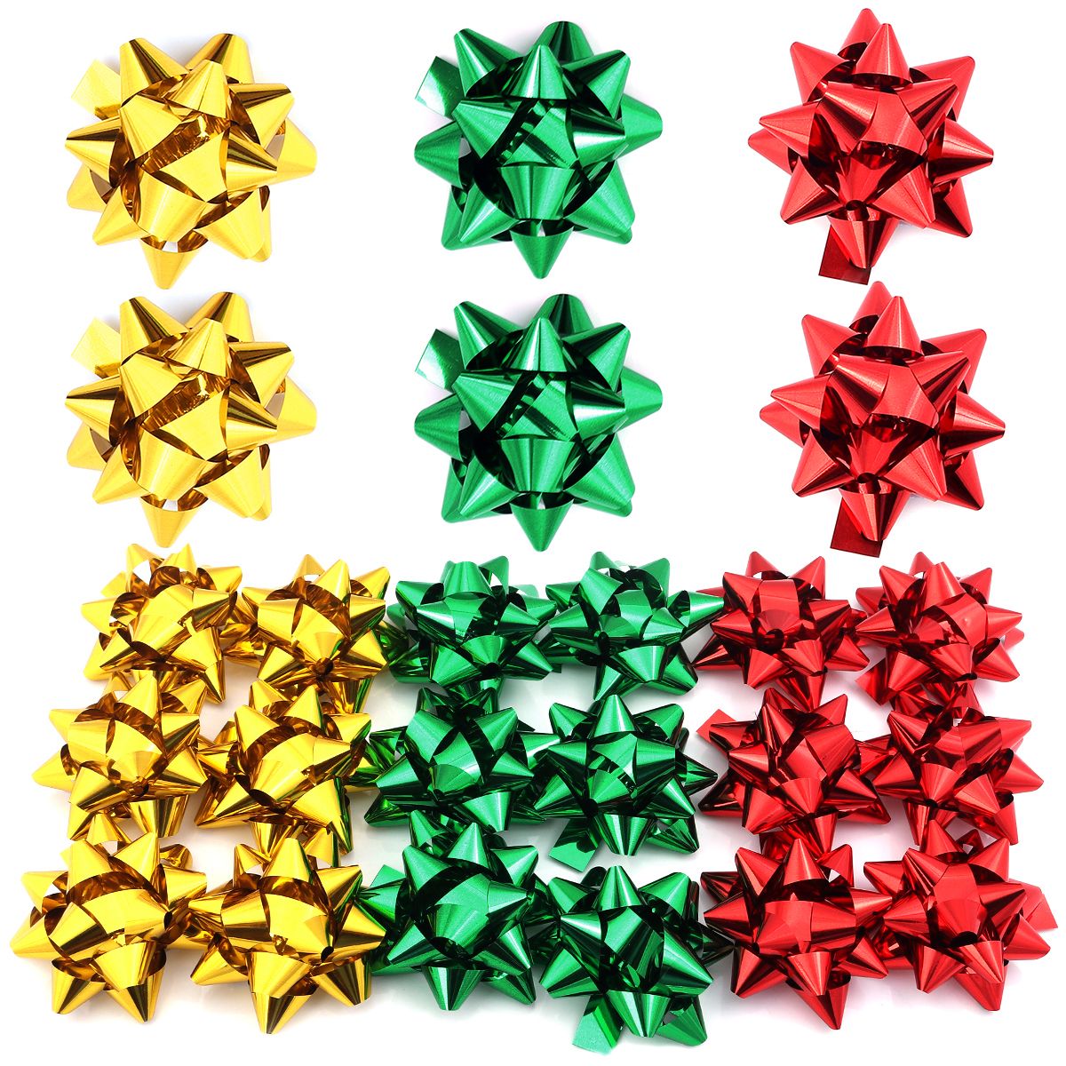 20/10pcs Self-Adhesive Star Flower Ribbon Star Bows For Holiday Valentine Christmas Birthday Party Decoration Gift Wrapping