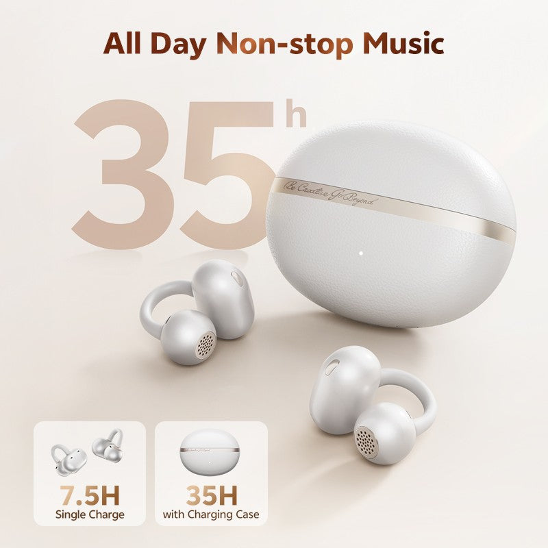 QCY Crossky C50 Open Ear Wireless Earbuds Bluetooth 6.0 Comfort Clip On Sports Earphone 4 Mic AI Clear Call Bass Boost Headphone