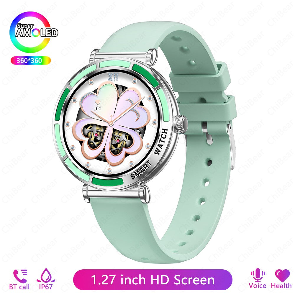 2025 Novo Smartwatch Feminino da Moda Tela HD 360*360 Pulseira Esportiva Mostrador Personalizado Frequência Cardíaca Chamada de Voz Smartwatch Para Android iOS