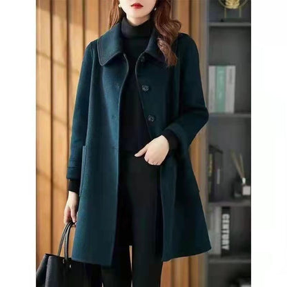 New Korean Mid-length Woolen Jacket for Women Loose Versatile Ins Fashion Coat