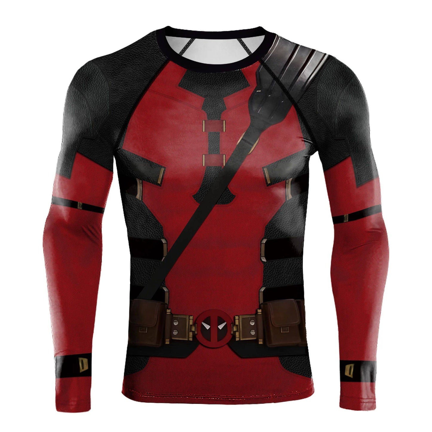 Halloween T-Shirt Red Shirt Men Tanks Halloween Cosplay Costume Hero Long Sleeved Tees Tanks Men Top Carnival Party Outfit