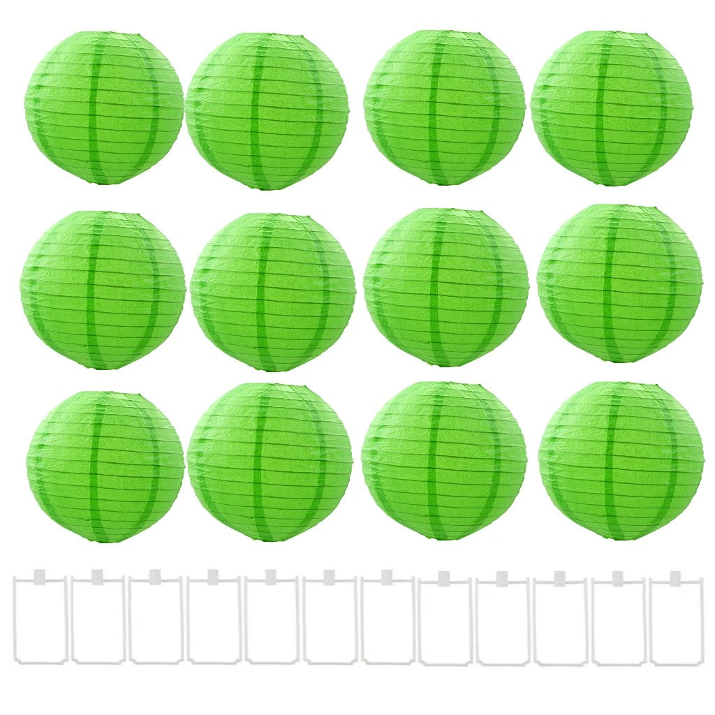 12pcs 10cm/4inch Yellow Paper Lanterns Party Decorations For Summer Hawaii Thanksgiving Halloween Christmas Birthdays Weddings