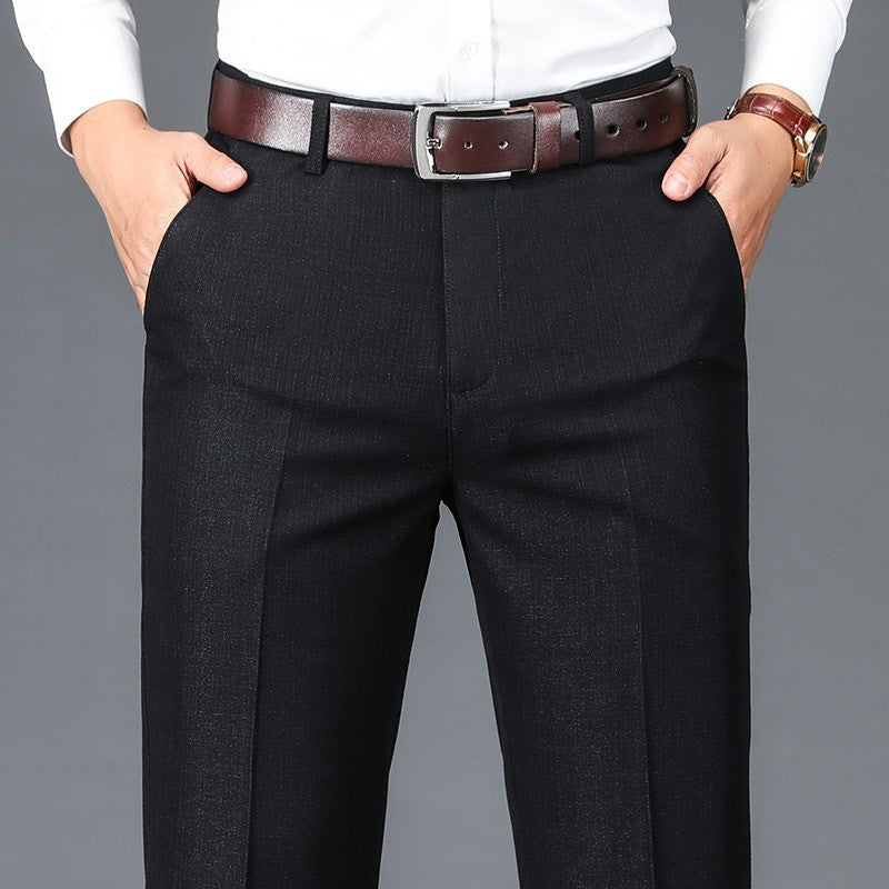 Calça Social Masculina Elegante Negócios Trabalho Super Venda Meia Idade Tamanho Grande 29-40 Calça Masculina de Alta Qualidade Folgada Formal