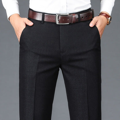 Calça Social Masculina Elegante Negócios Trabalho Super Venda Meia Idade Tamanho Grande 29-40 Calça Masculina de Alta Qualidade Folgada Formal