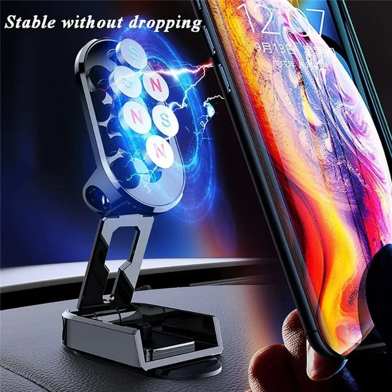 Car Mobile Phone Holder Folding Magnet Cell Phone Stand in Car GPS Support For iPhone Xiaomi 360° Rotatable Mount