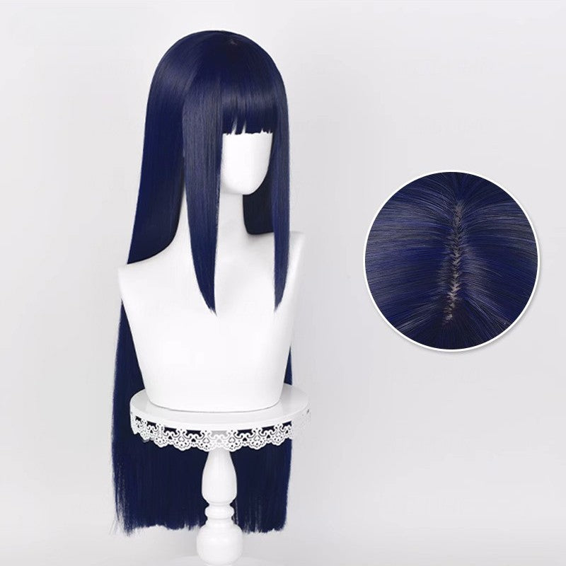 Synthetic Wig New! Anime Hyuga Hinata Straight Synthetic Hair Neat Bang Cosplay Wigs
