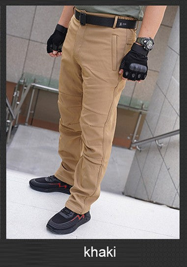 TRVLWEGO Thick Warm Fleece Hiking Pants Men Winter Waterproof Windproof Outdoor Soft Shell Rain Trekking Camping Ski Trousers