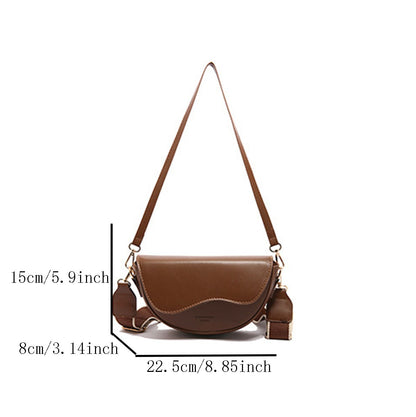 Casual Minimalist Ladies Crossbody Saddle Bag Fashionable Underarm Bag Trendy Shoulder Bag for Women