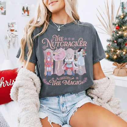 The Nutcracker Ballet Christmas Shirt Retro Nutcracker TShirt Sugar Plum Fairy Tee Christmas Gift for Ballet T-shirt Women Tops