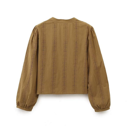 Embroidery Blouses For Lady Y2K Tops Harajuku Fashion Vintage Blouse Elegant Women's Luxury Blouses Long Sleeve Shirt