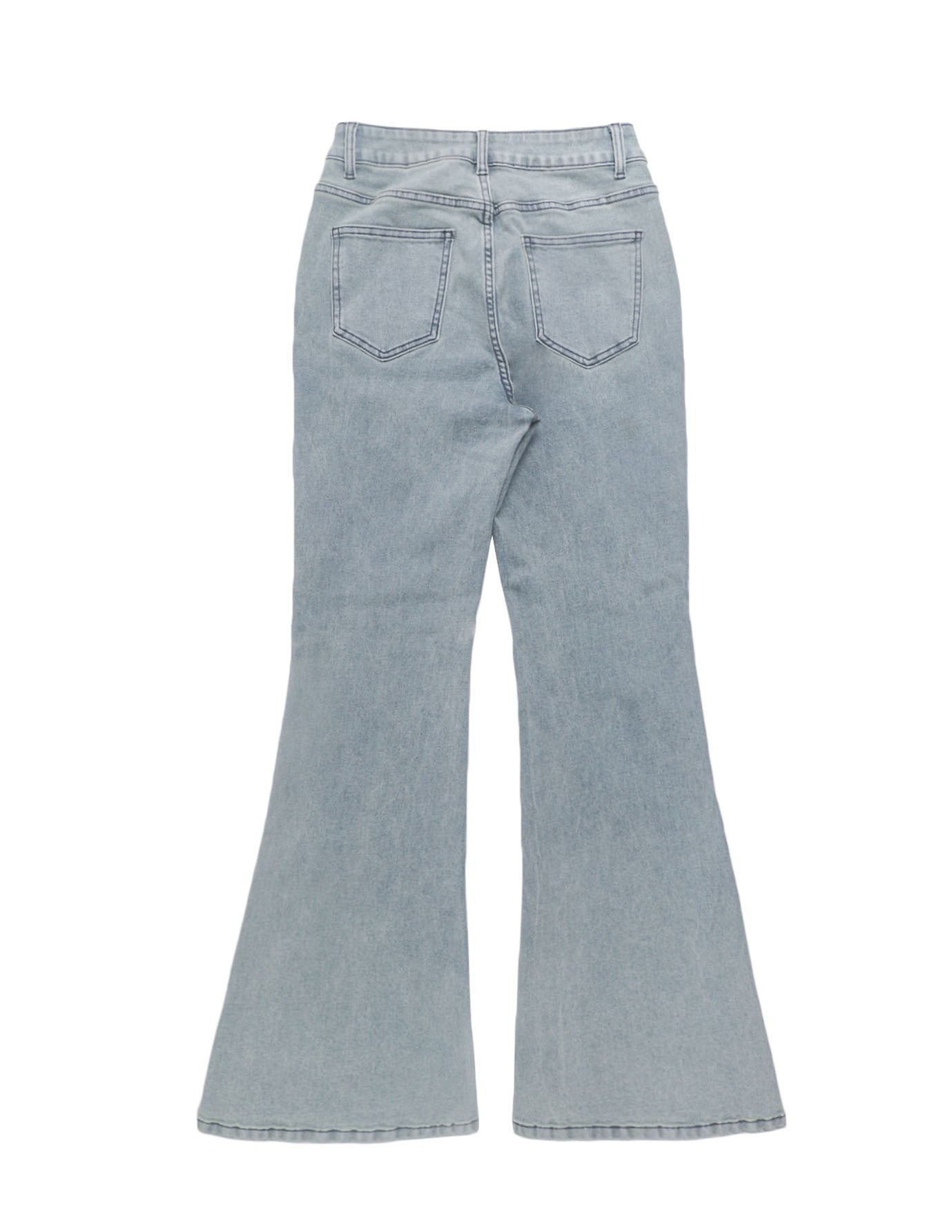 Men Jeans Boot Cut Solid Jean Wide Leg Denim Pant Distressed Washed Full Ankle Length Pockets Zipper Fly High Waist Basics