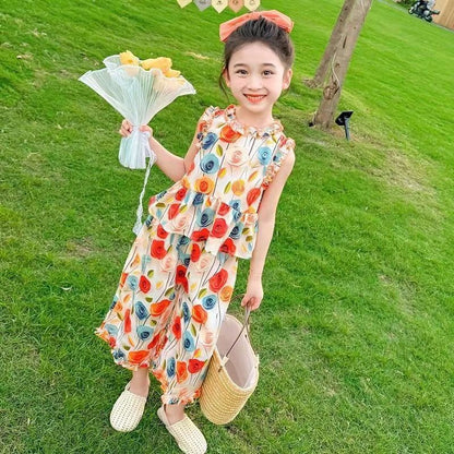Summer Girl Sets Elementary Clothes Suit Girls Kids 10 Years Old Children's Clothing T-shirt Child Outfit Girls' Outfits 2025