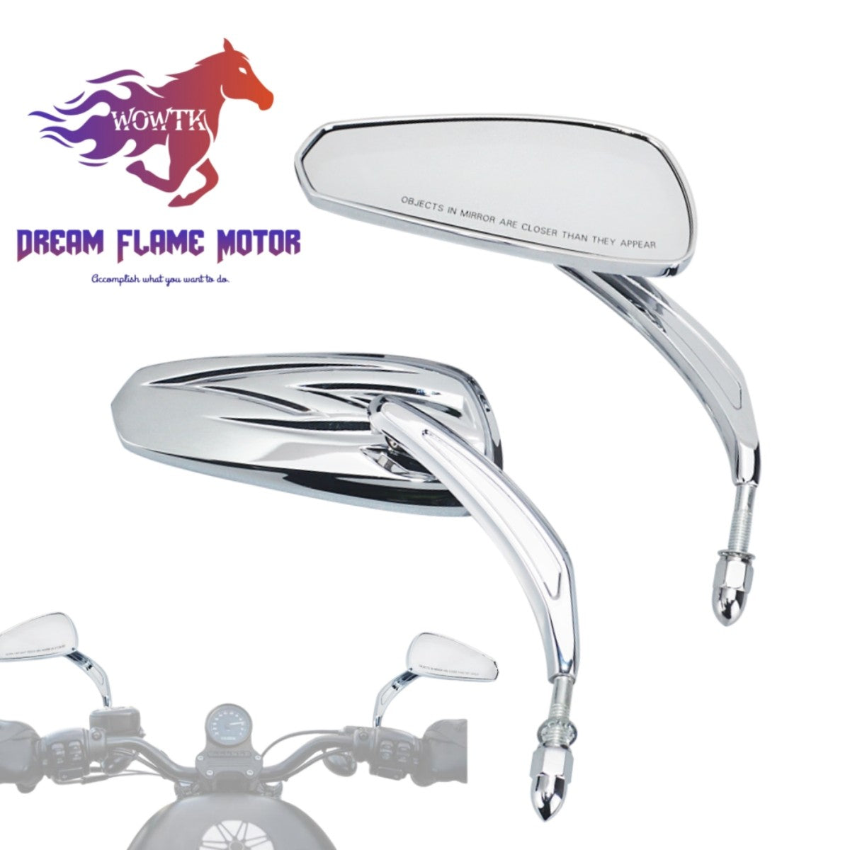 Espelhos Retrovisores Laterais de Guidão 5/16" para Motocicletas Harley Honda Davidson Sportster Fat Boy FLSTF Road King Street Glide 88-24