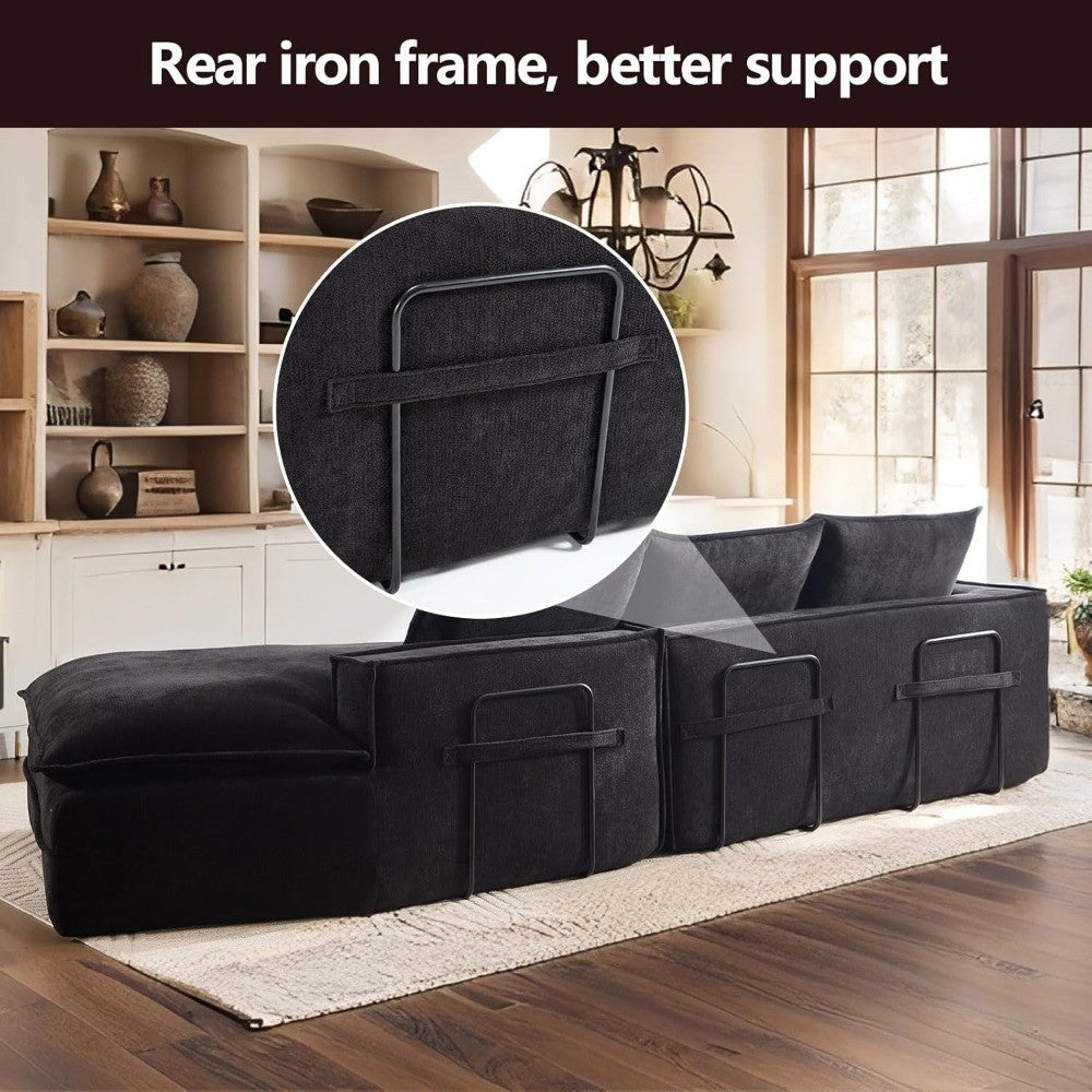 Luxury Oversized Cloud Couch – 4-Seater Boneless Deep-Seat Sectional Sofa for Living Room, Plush Ready-to-Relax Sofa