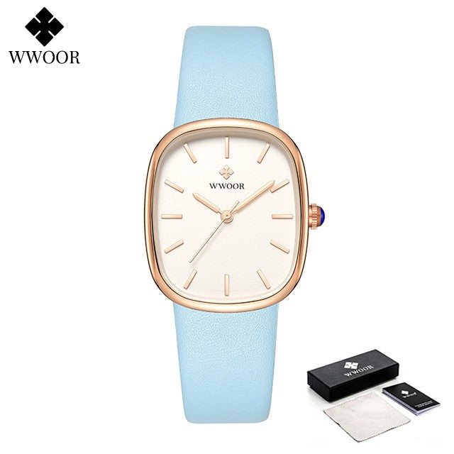 WWOOR New Reloj Fashion Women's Bracelet Watch Luxury Brand Elegant Dress Quartz Clock Waterproof Top Ladies Wristwatch Gift Box