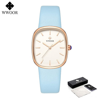 WWOOR New Reloj Fashion Women's Bracelet Watch Luxury Brand Elegant Dress Quartz Clock Waterproof Top Ladies Wristwatch Gift Box